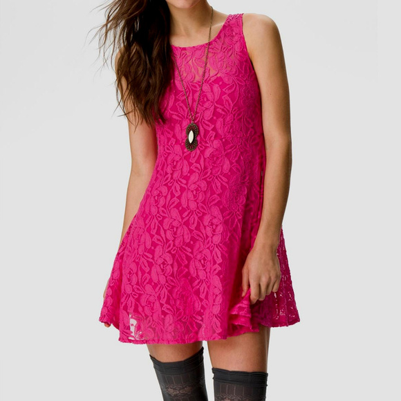 free people hot pink dress